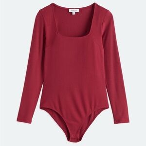 OUAI Deep Red Long Sleeve Bodysuit